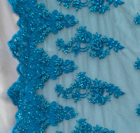 17 Colors, Embroidered Lace With Beads And Sequins # HT 1027