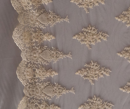 3 Colors, Heavy Hand Beaded Embroidered Flowers UNAN 2201