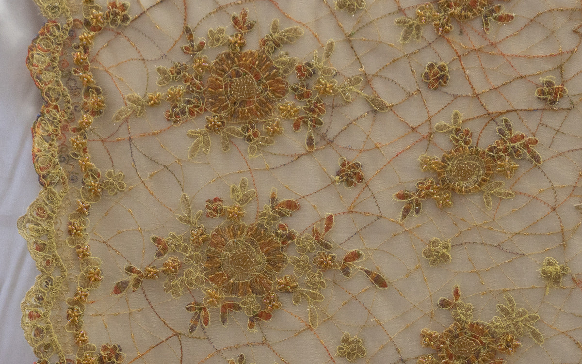 2 Colors, Embroidered Lace with 3D Flowers # SG 3543