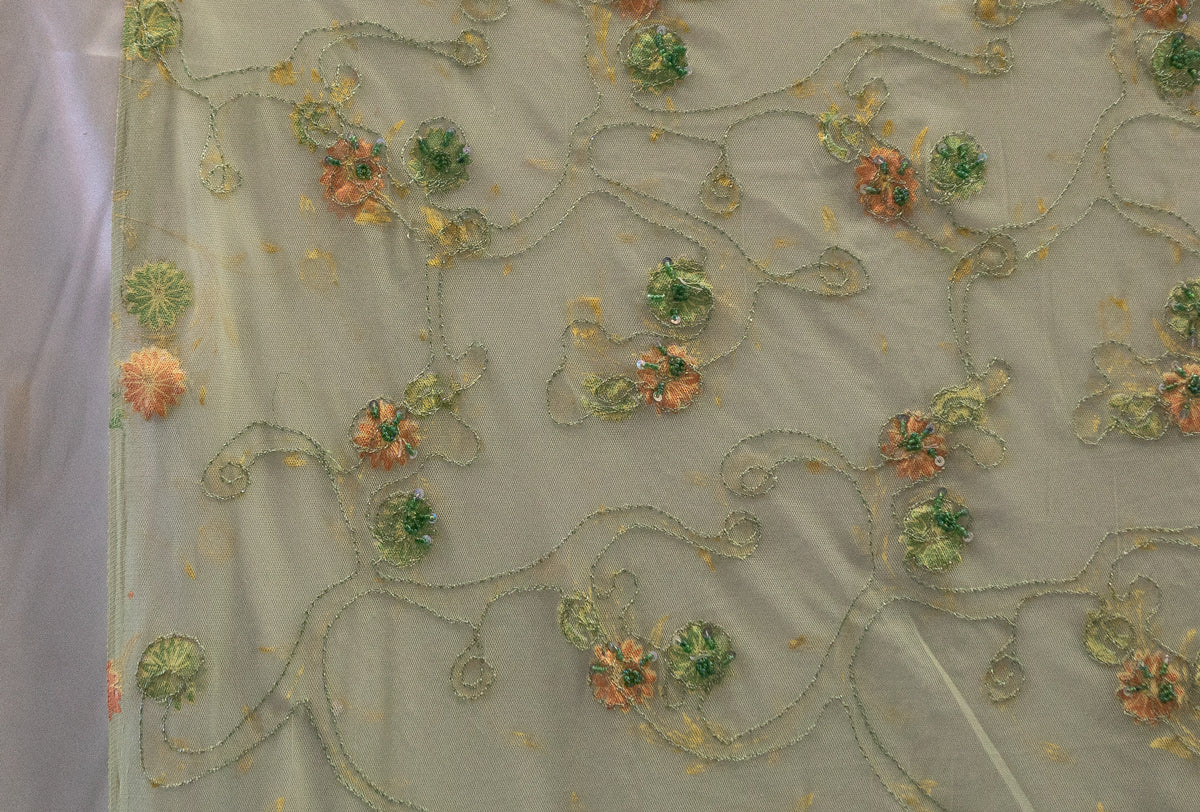 Universe Lace Fabric Bridal Veil Corded Flowers # SH 1102