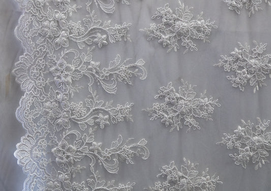 Universe Lace Fabric Bridal Veil Corded Flowers # EMBB 688