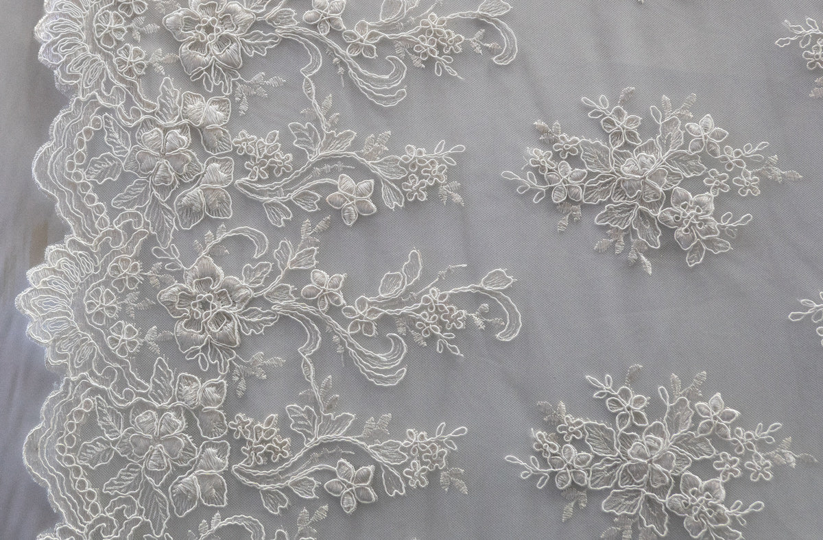 Universe Lace Fabric Bridal Veil Corded Flowers # EMBB 688