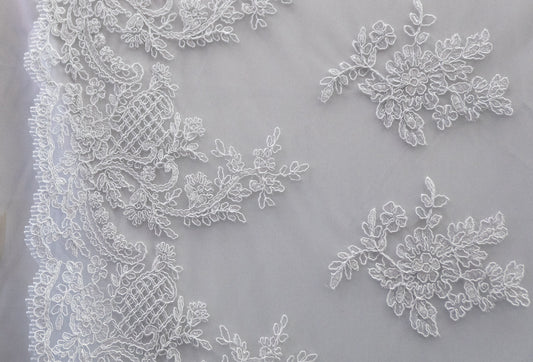 Universe Lace Fabric Bridal Veil Corded Flowers # UNI 1029