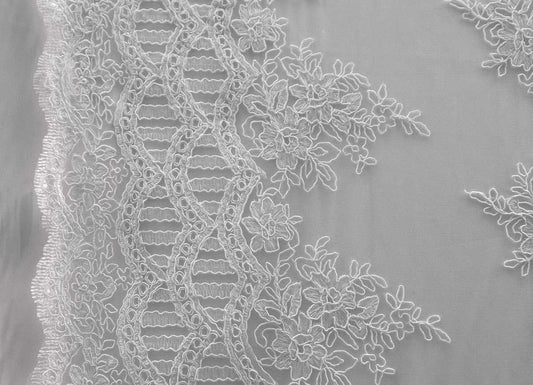 Universe Lace Fabric Bridal Veil Corded Flowers # EMBB 849