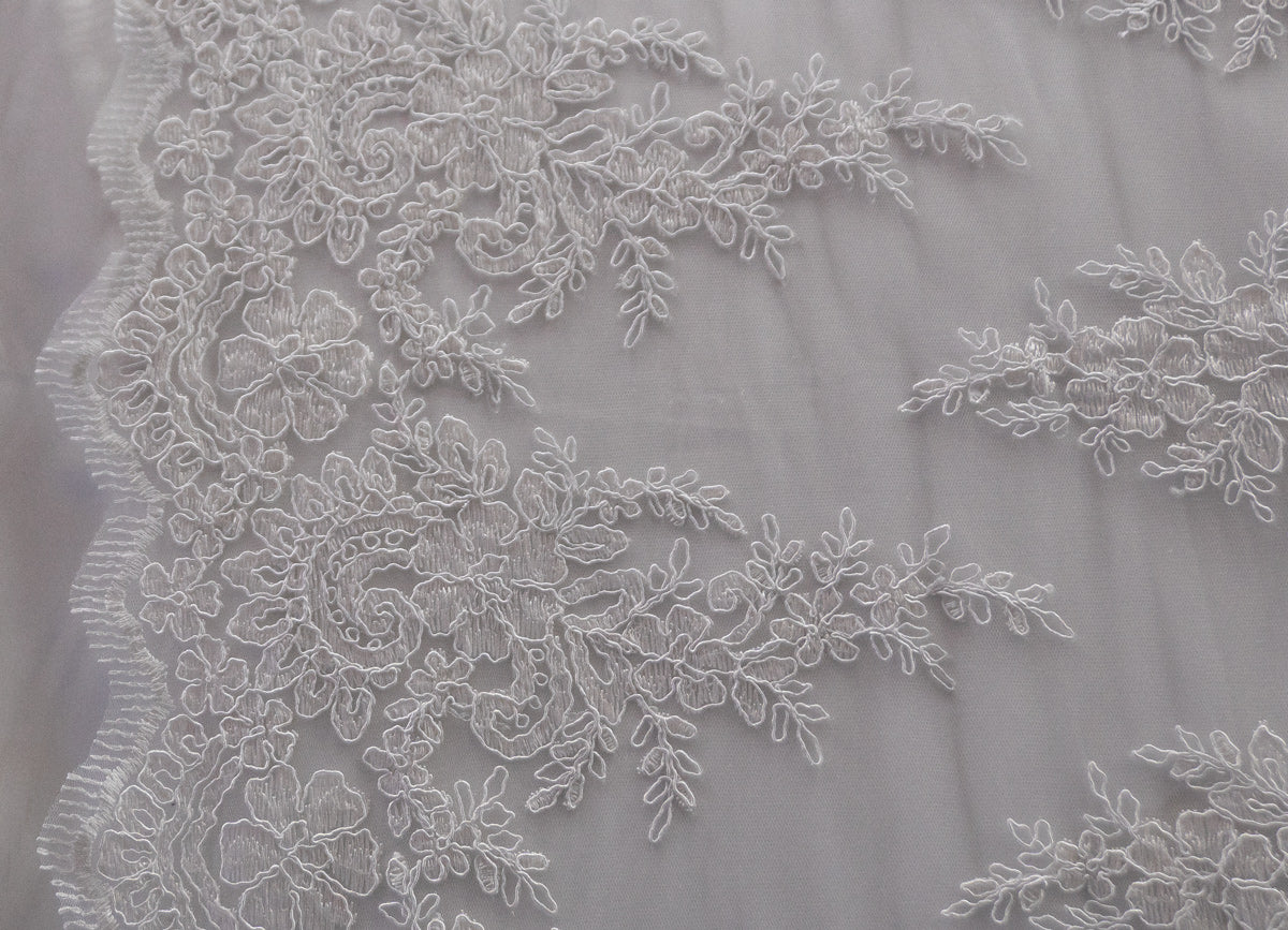 Universe Lace Fabric Bridal Veil Corded Flowers # EMBB 848