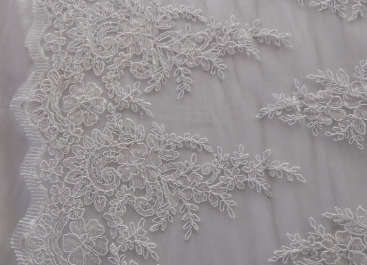 Universe Lace Fabric Bridal Veil Corded Flowers # EMBB 848