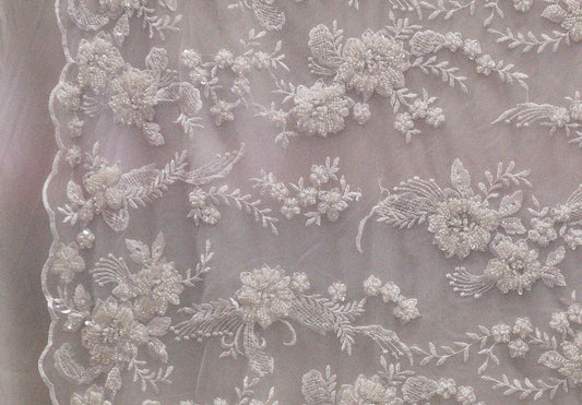 Heavy Hand Beaded Embroidered Flowers MH D# 6