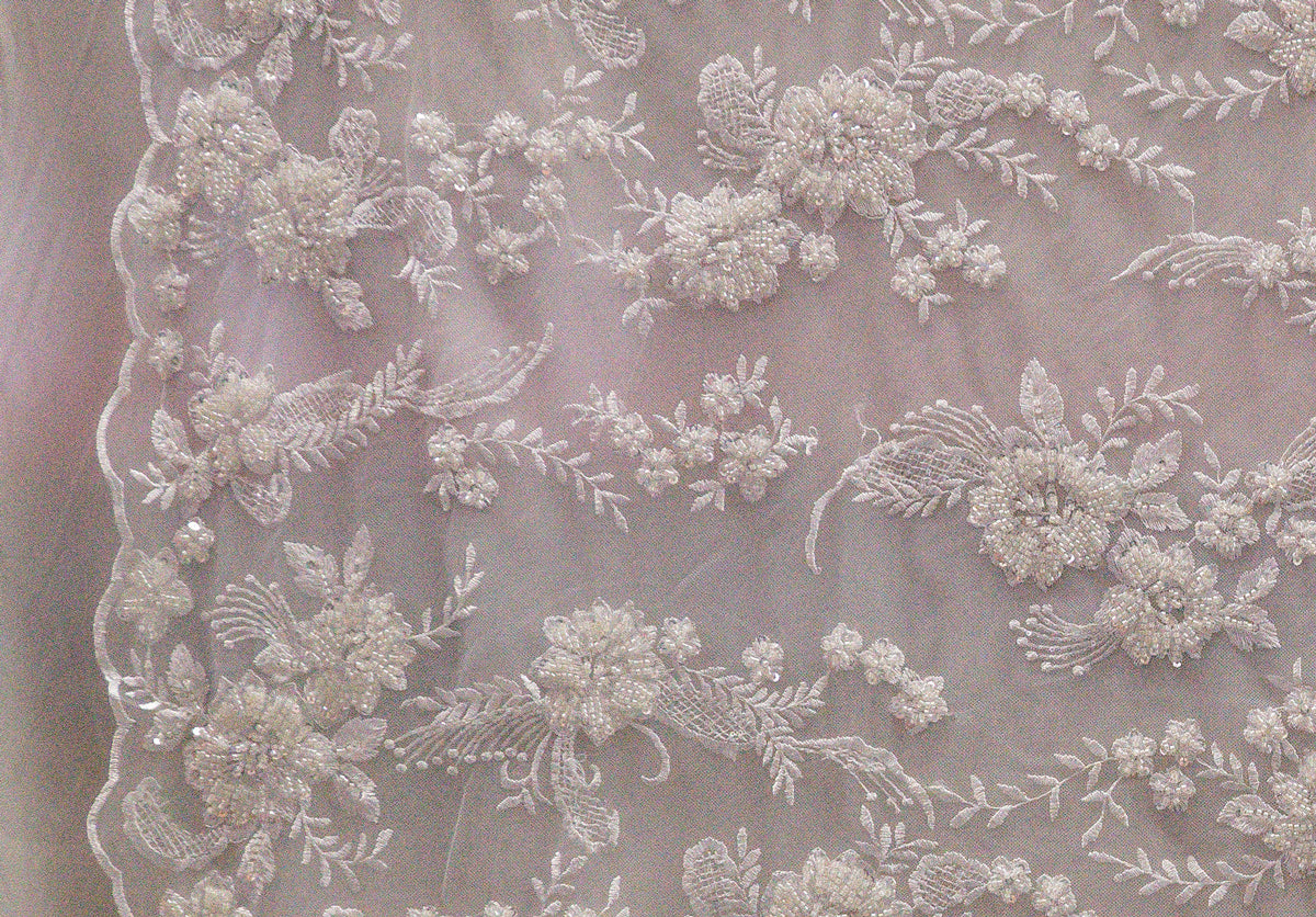 Heavy Hand Beaded Embroidered Flowers MH D# 4