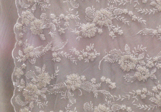 Heavy Hand Beaded Embroidered Flowers MH D# 4