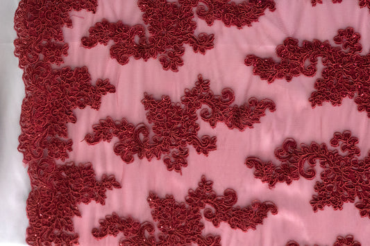 5+ Colors, Universe Lace Fabric Bridal Veil Corded Flowers # P 2018