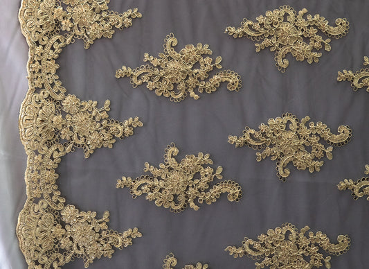 9 Colors, Universe Lace Fabric Bridal Veil Corded Flowers # KS 14619-2