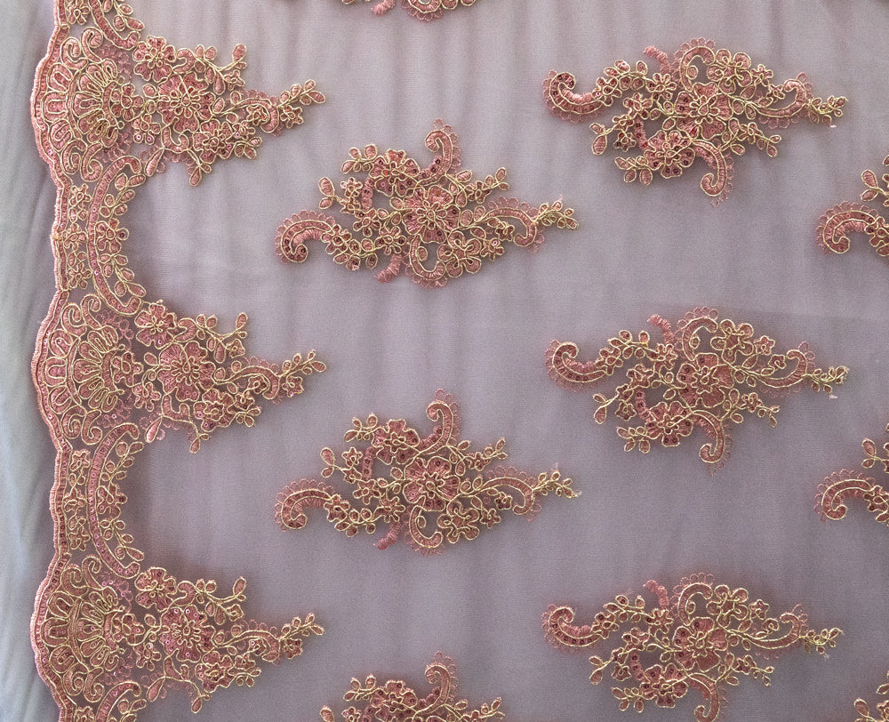 9 Colors, Universe Lace Fabric Bridal Veil Corded Flowers # KS 14619-2