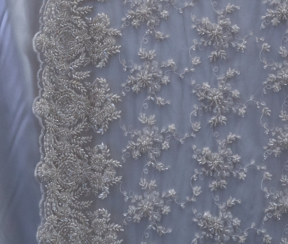 Heavy Beads For Bridal Veil Flower Mesh Dress # UNIBAS-12