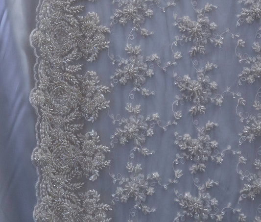 Heavy Beads For Bridal Veil Flower Mesh Dress # UNIBAS-12