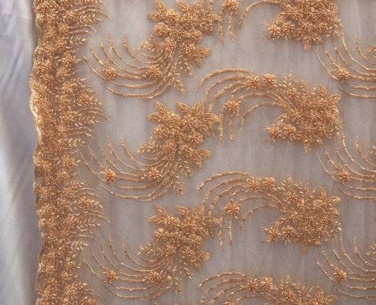 4 Colors, Heavy Hand Beaded Embroidered Flowers # UNIGR-H161