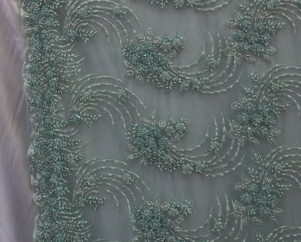 4 Colors, Heavy Hand Beaded Embroidered Flowers # UNIGR-H161