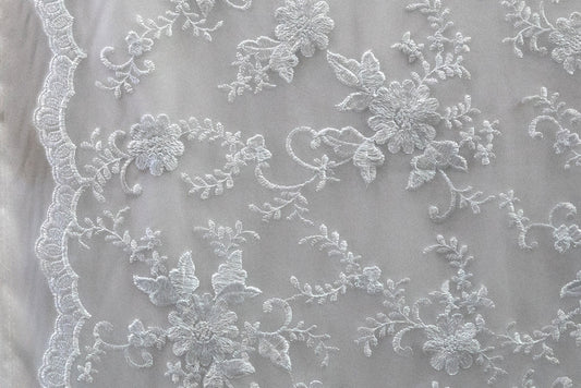 3 Colors, Universe Lace Fabric Bridal Veil Corded Flowers # 19EMB023