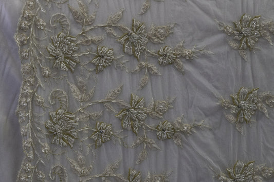 Embroidered Lace With Beads # 90068 C