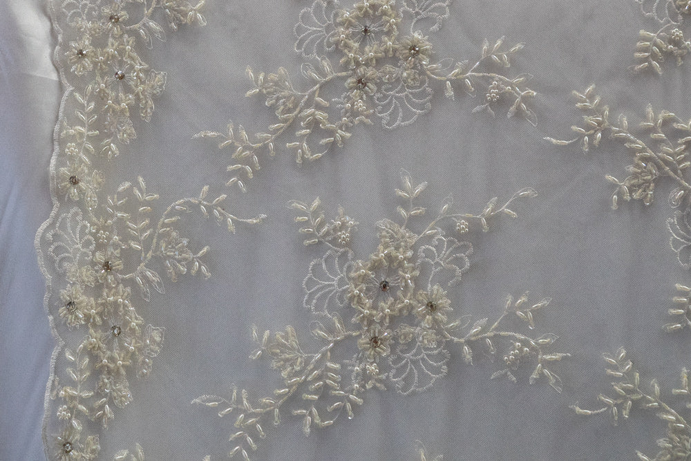 Embroidered Lace With Beads # UNI 5252