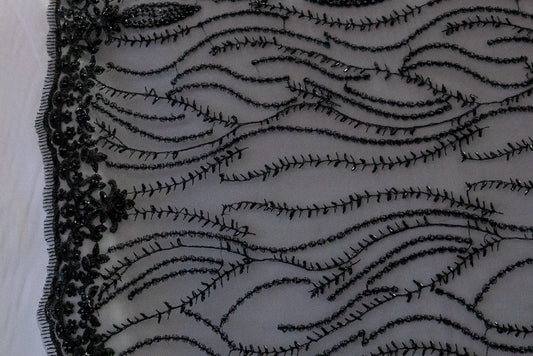 Embroidered Lace With Beads # YET 12222