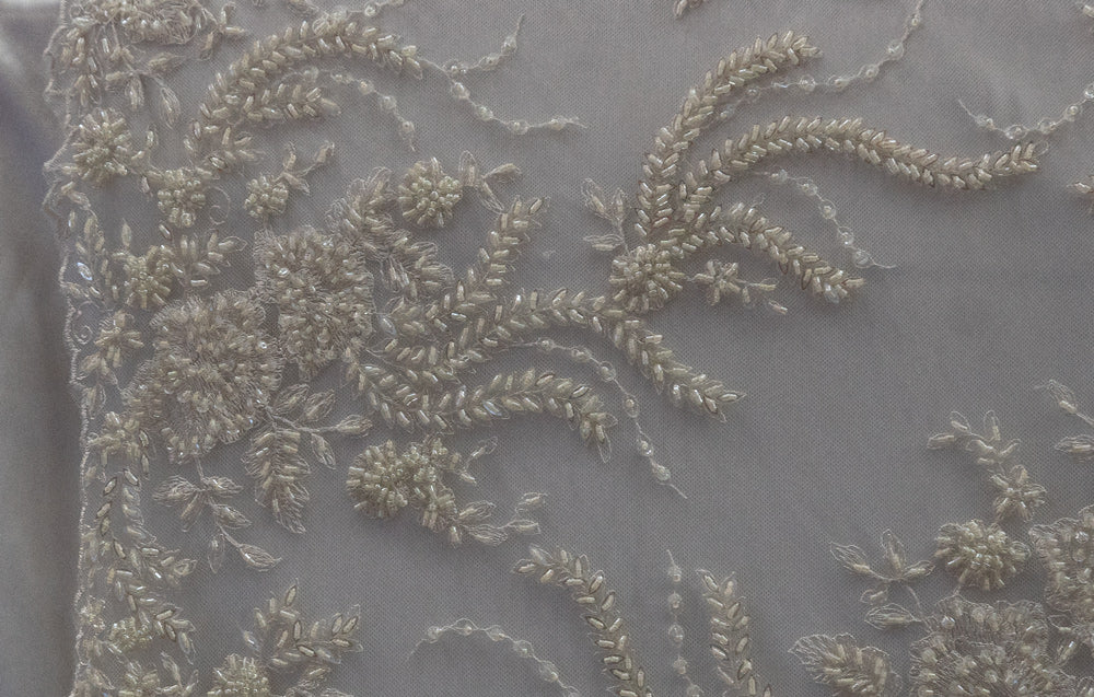 Embroidered Lace With Beads # H 141R