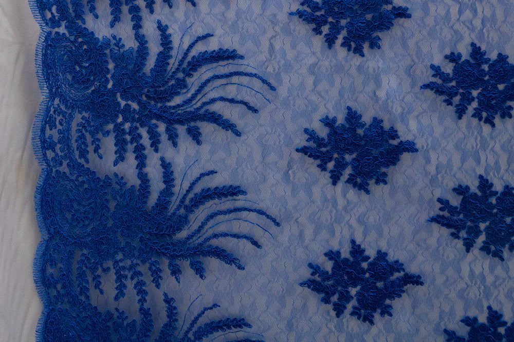 Universe Lace Fabric Bridal Veil Corded Flowers # 91778