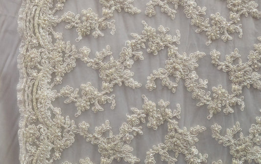 Embroidery Sequins With Beaded Fabric Mesh Lace # WL 103