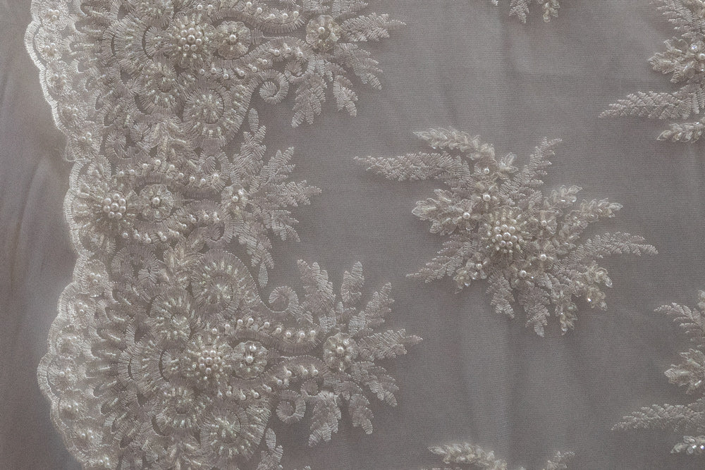 4 Colors, Embroidered Lace With Beads And Sequins # 1WL108