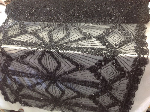 5 Colors, Embroidery Lace With Beads Red # UNIANG26