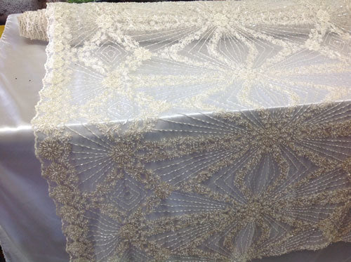 5 Colors, Embroidery Lace With Beads Red # UNIANG26