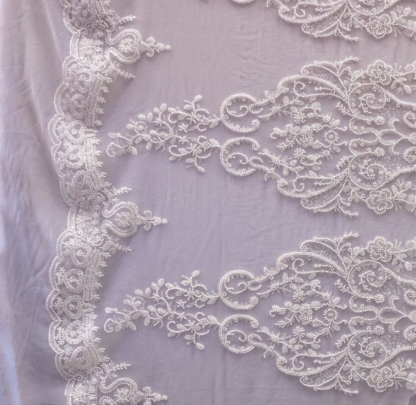 Heavy Hand Beaded Embroidered Flowers # JP 0360