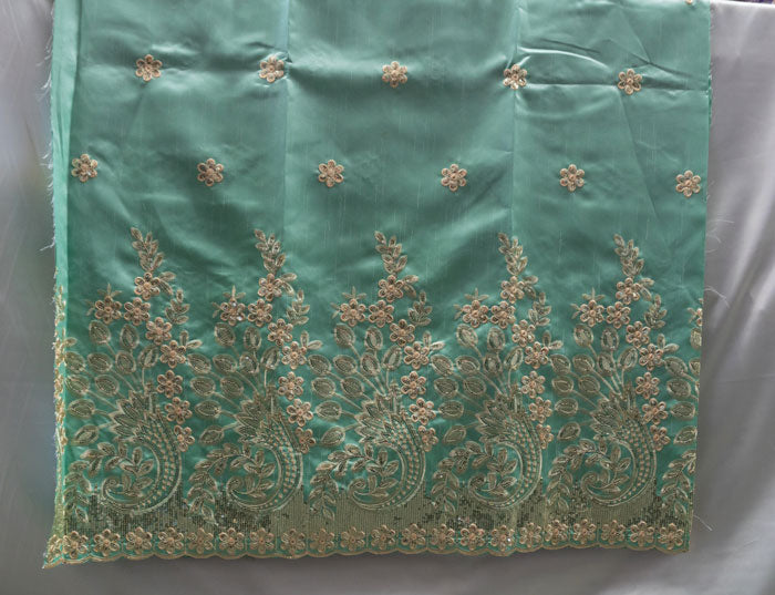 GREEN Sequins George Lace Fabric 202 High Quality Broderie Indian