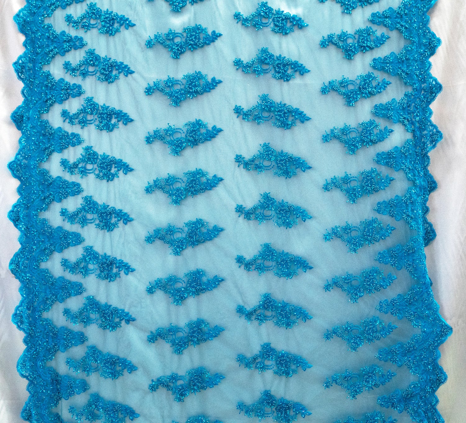 17 Colors, Embroidered Lace With Beads And Sequins # HT 1027