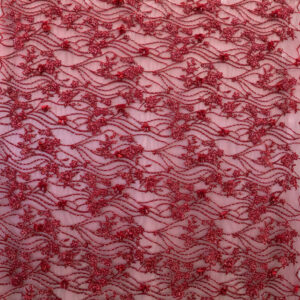 3 Colors, 3D Floral Bridal Beaded Fabric Heavily Embroidered Mesh for Bridal Gowns # TW OR 18