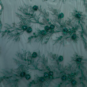 3 Colors, Embroidered Lace with 3D Lurex Flowers # T 171
