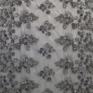 2 Colors, Embroidered Lace with 3D Lurex Flowers # 12HAND014