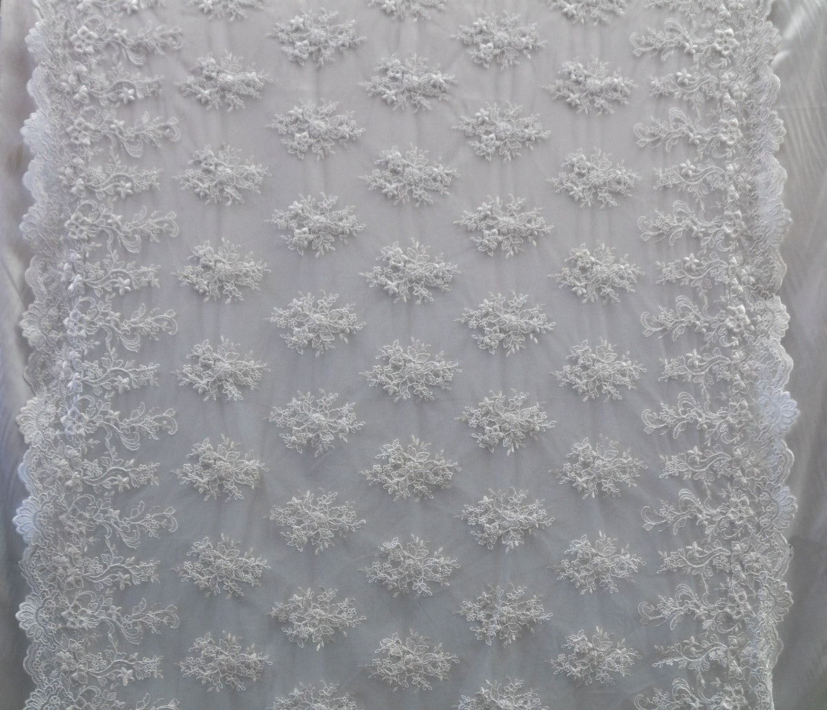 Universe Lace Fabric Bridal Veil Corded Flowers # EMBB 688