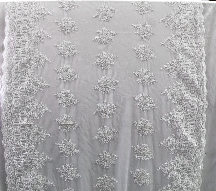 Universe Lace Fabric Bridal Veil Corded Flowers # EMBB 849
