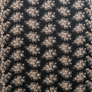 13 Colors, Black Hand Beaded and Embroidered Floral lace   # 16EMB101BE