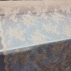 Universe Lace Blush Fabric Bridal Veil Corded Flowers [ 137854 ]